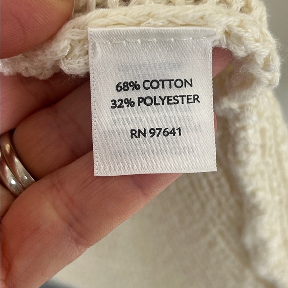 J. JILL Cream Open Knit Long Cardigan Size XL Petite - Picture 8 of 15
